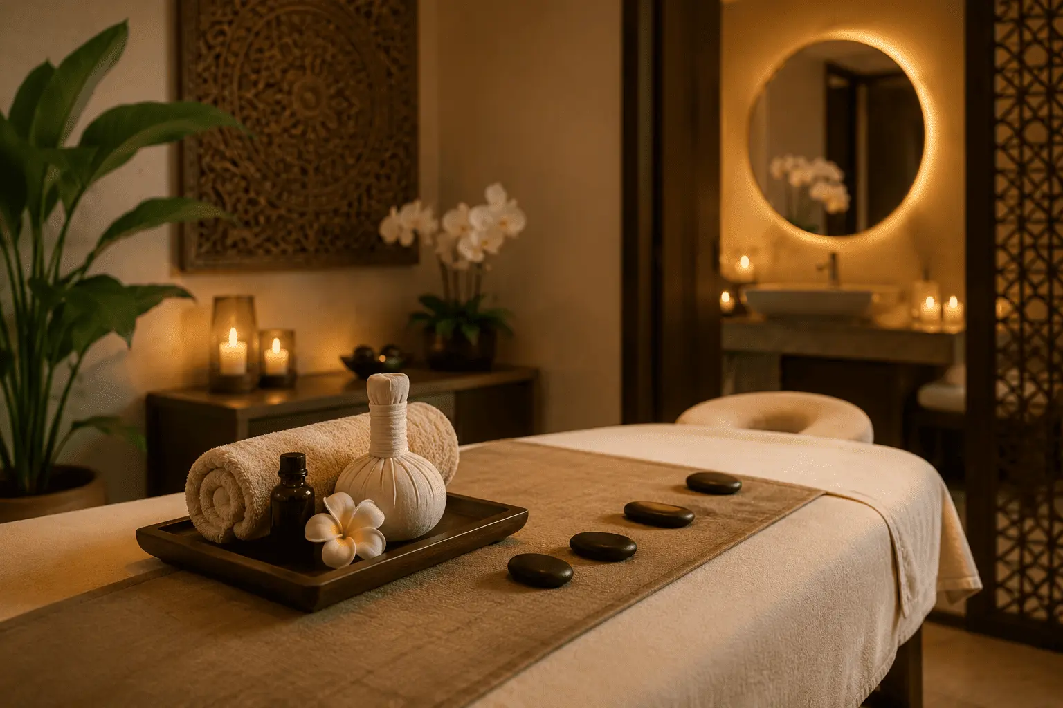 Massage therapy room at Lotus Massage Bahrain in Juffair