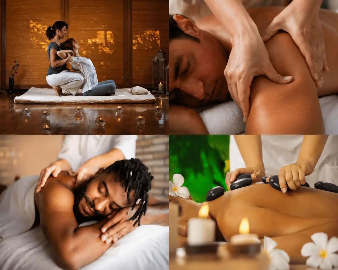 Thai Massage, Swedish Massage, Body to Body Massage, Hot Stone Massage